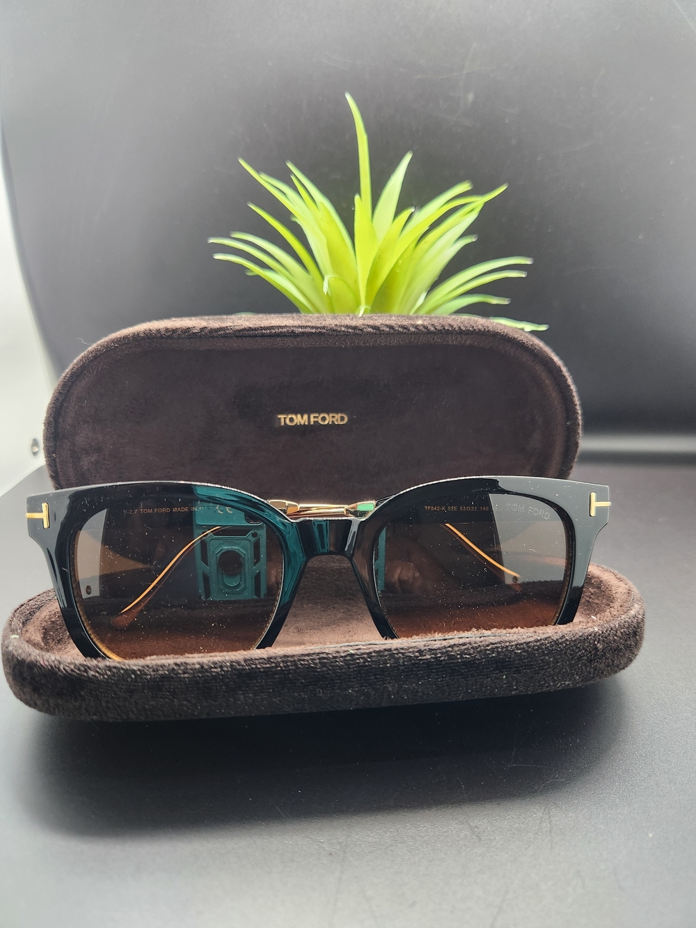 Tom Ford Men’s Black and Brown Gradient Sunglasses